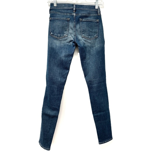 FRAME Womens Le Skinny de Jeanne Distressed Jeans Denim Blue Size 24 - Picture 2 of 4